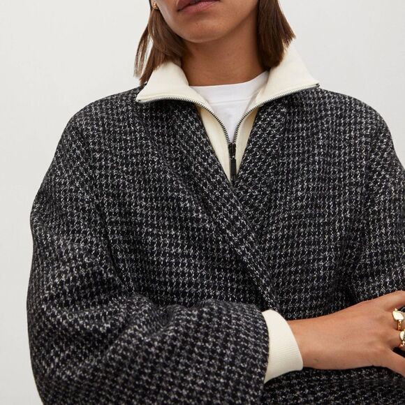 Mango Wool Blend Minimalistic Coat Belted New - Picture 7 of 8